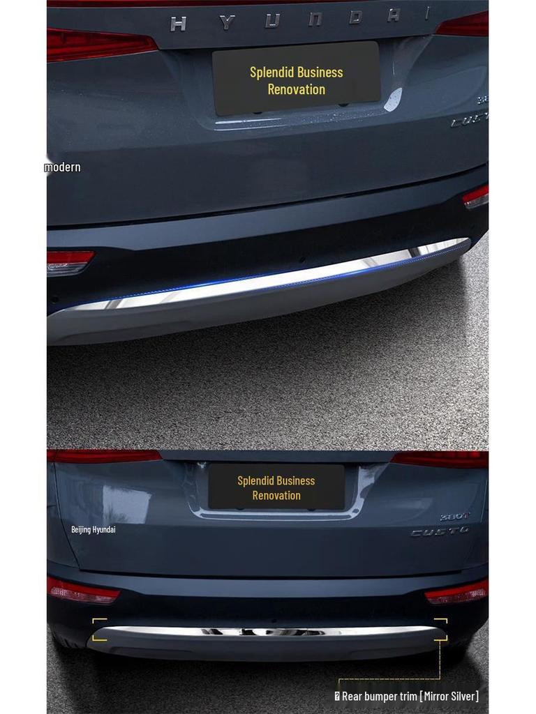 Kustu Stainless Steel Rear Bumper Trim for Trunk - Decorative Car Decal Accessory