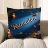 2D Ramadan Lanterns Star-Patterned Cushion Cover Pattern Cushion Cover Suitable For Sofa Bedroom Car Pillow Cover