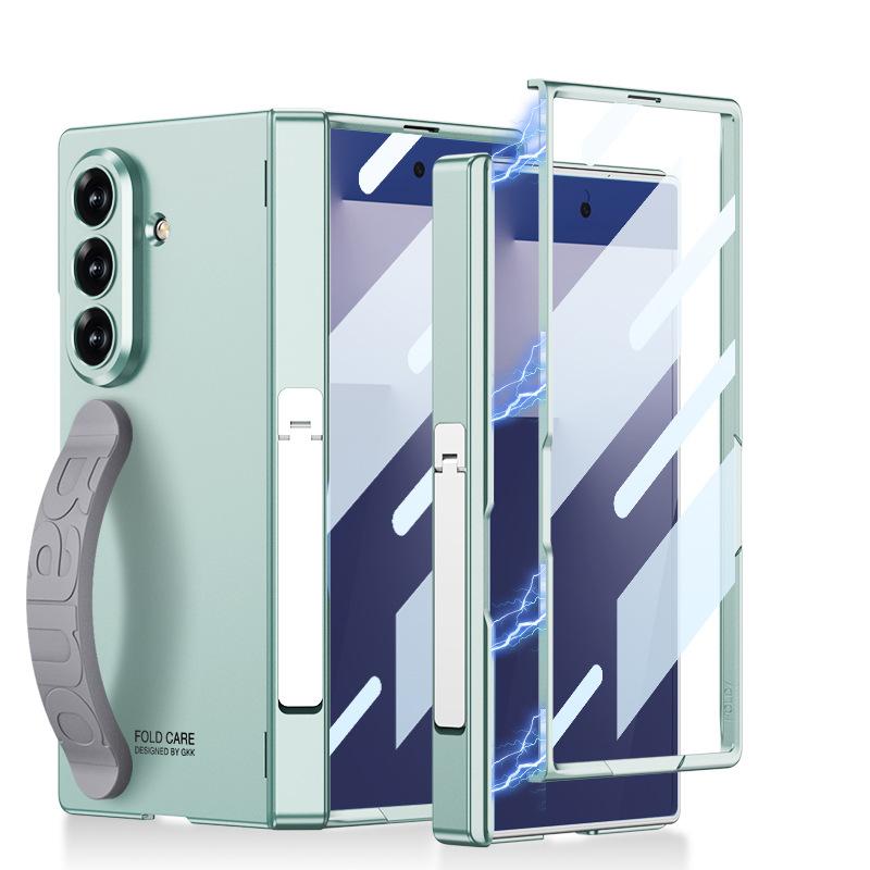 Suitable for Samsung Z Fold7 Mobile Phone Case New Magnetic Hinge Case Film Integrated Silicone Wristband Bracket Protective Cover