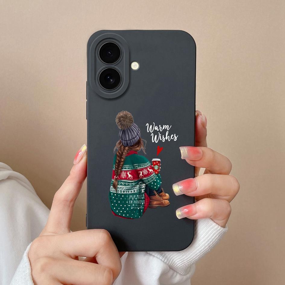 Aesthetic Phone Cover For Apple iPhone 16 Pro 16plus 16promax Fashion Cool Girl Boy Soft Liquid Silicone High Quality Super Shockproof For iPhone Capa
