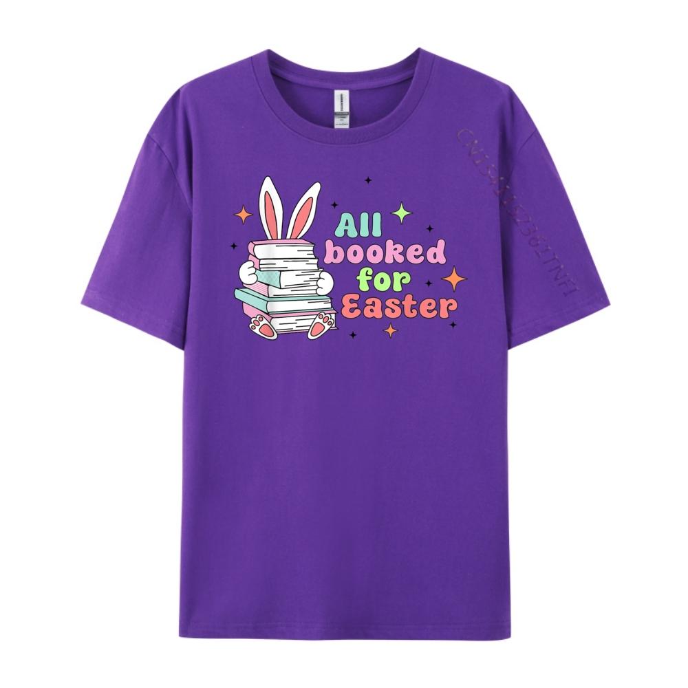 All Booked For Easter Bunny Ear Librarian Reading Bookworm Men Graphic Tees Funny Gifts Printing