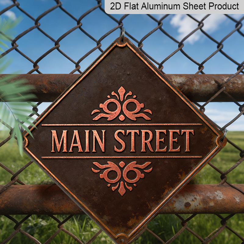 

2D Flat - 1pc, Themed for The Main Street, Home Decor Gift for Mother, A Vintage Metal Sign, Suitable for Decorating Living Rooms, Entryways 20*20cm