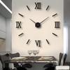 Cross Border Minimalist Living Room Art Clock DIY Mute Wall Clock 3D Stereo Punch Free Decorative Wall Sticker Clock