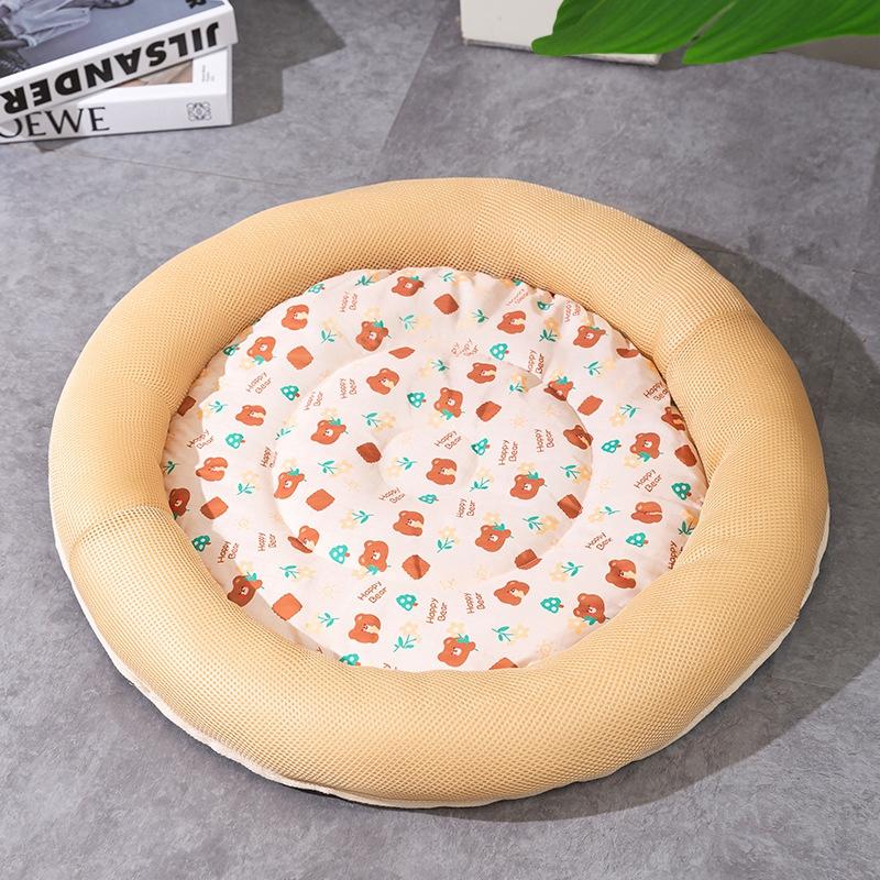 

Summer Pet Dog Mat Cooling Ice Pad Dog Sleeping Round Mats For Dogs Cats Pet Kennel Top Quality Cool Cold Silk Dog Bed S-L S - 40cm