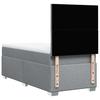 Box Spring Bed with Mattress Light Grey 90 x 190 cm Fabric