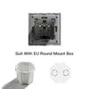 Bseed Europe Russia 16A Wall Power Socket White Black Grey Gold Crystal Glass Panel Plug Electrical Outlet for Home Improvemet