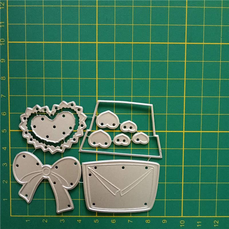Любовь Сердце Резка Кристаллы для DIY Скрапбук Envelop Cut Dies Карта Металлические трафареты