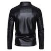 Autumn and Winter Leather Jackets for Men, Autumn New Youthful and Handsome Motorcycle Jackets, Men's Stand-up Collar, Slim Business Casual Jackets