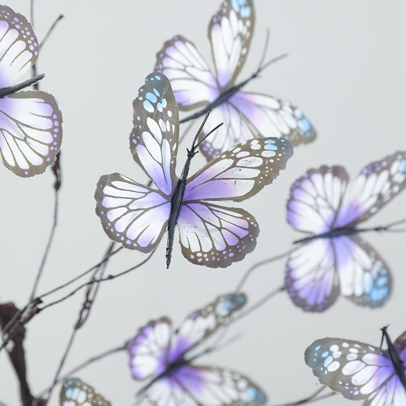 1pc Faux Plant Branch 5 Heads Butterfly Flower 47cm Home Decor Wedding Decoration Artificial Fake Flower