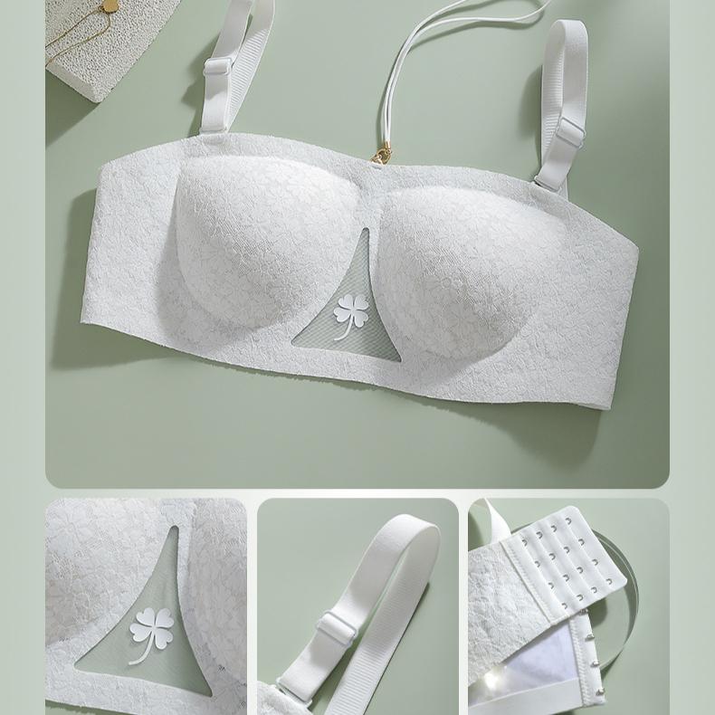 Sexy V-neck Bra for Women Thin Breathable Seamless Bra Gathered Bra