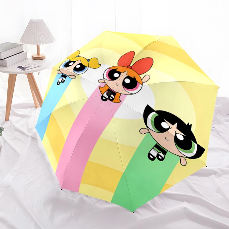 1pc Powerpuff Umbrella, Sun Protection, And UV Shielding. It Has Eight Sturdy Ribs for Outdoor Use And Perfect As a Holiday Gift