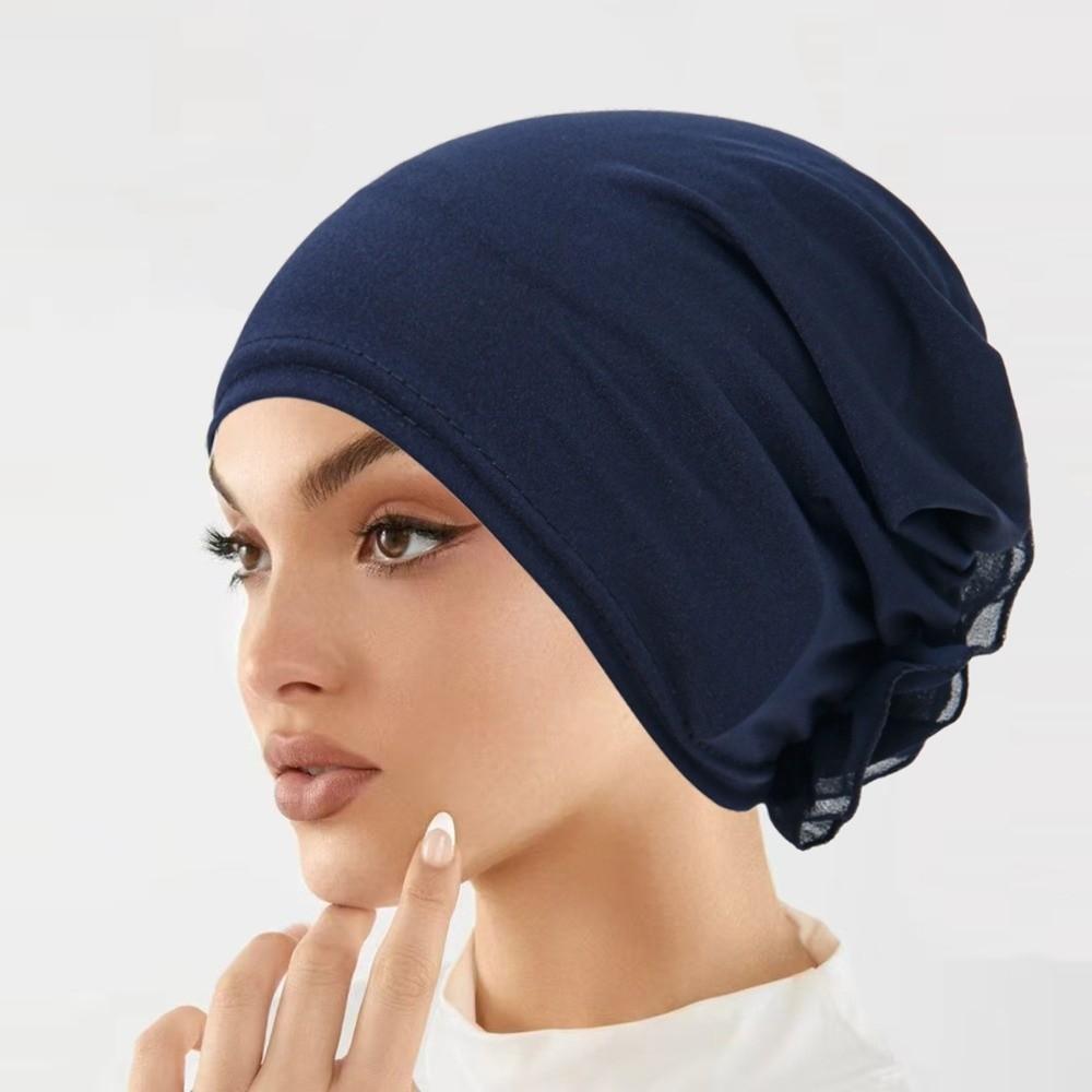 Wrap Style Flower Turban Hat Elastic Islamic Headband Fashion Hijab Caps  Hair Loss