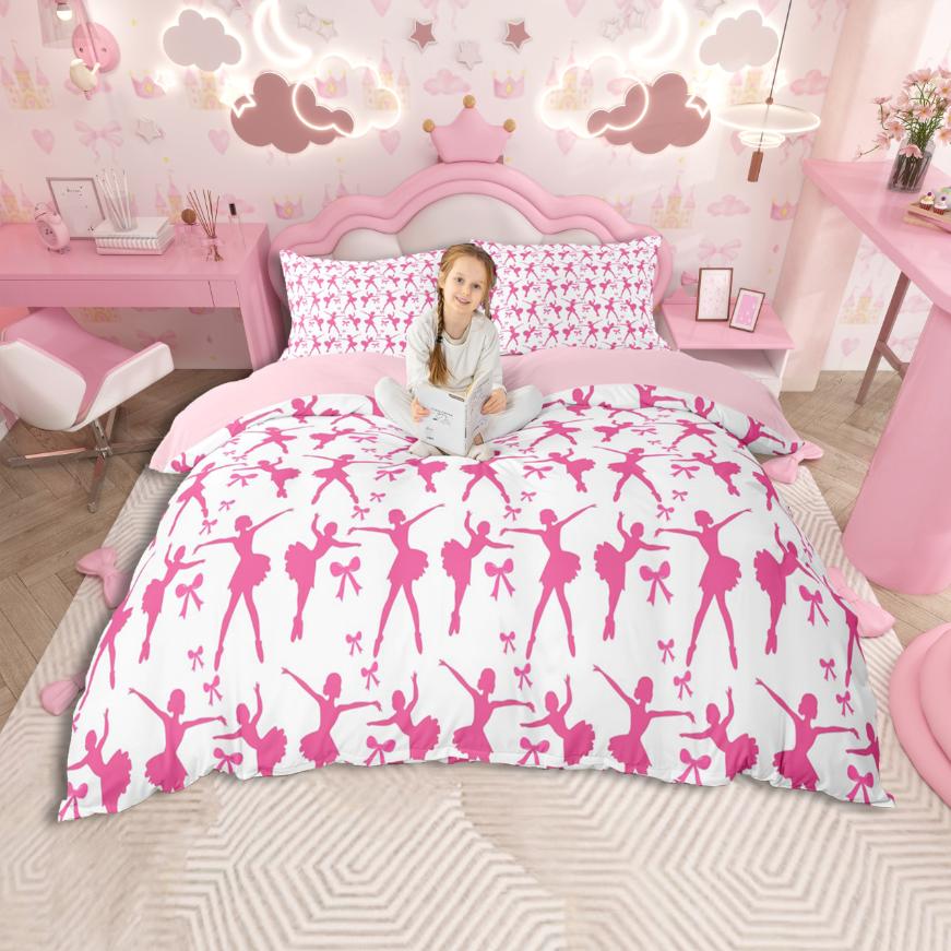 Comforter Homewish Girls Bow Bowtie Bow Knot Ribbon Bedding Setcolorful Glitter Print Bed Set For Princess