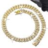 Men's 13mm Full Diamond Cuban Necklace - Luxurious Cross Alloy Hip Hop Clavicle Chain