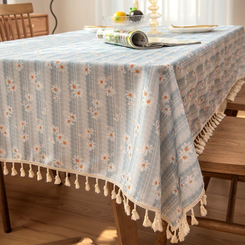 Waterproof Tablecloth Anti Oil Anti Scald Wash Free Cover Rural Style Small Fresh Tea Table Rectangular Dining Table Cloth