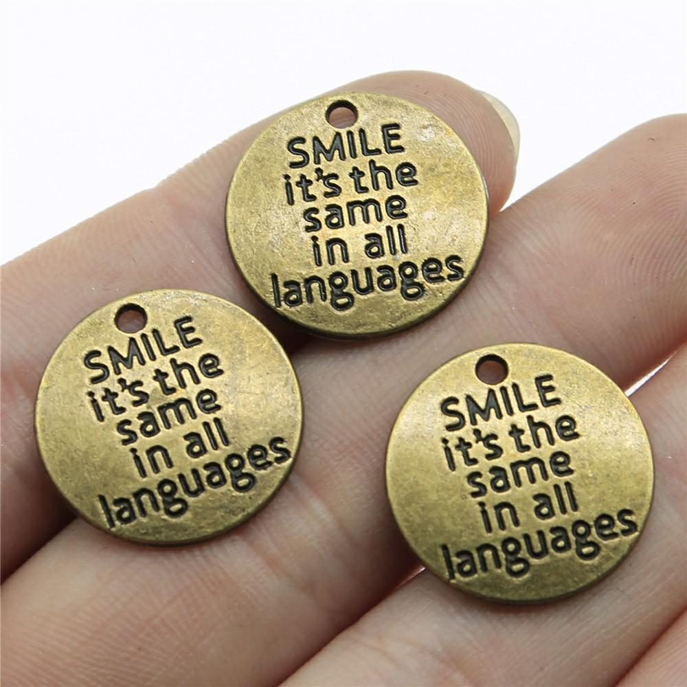 

10 шт. Круглые таблички с надписями Inspire, Live Laugh Love, Live Your Dream, Never Give Up, Karma, Шармы для изготовления ювелирных изделий, Поделки Сделай сам