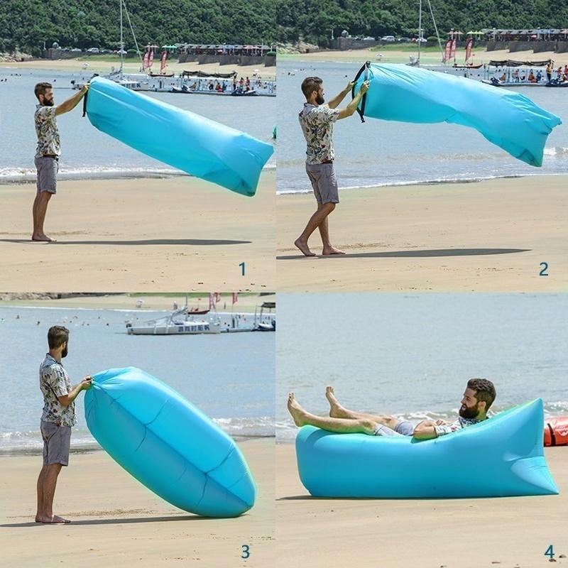 wind inflated beach bed