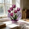 textureUnique 2D Acrylic Lily Flower Ornament Creative Desktop Flower Decor for Office Living Room Table Decoration Piece