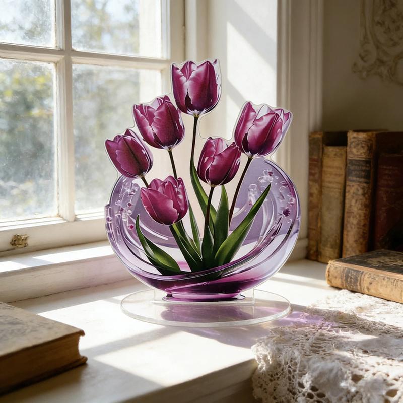 

1Pcs 2D Acrylic Lily Flower Table Ornament For Living Room Desktop And Office Decor Valentine s Day Wedding Decoration Gifts