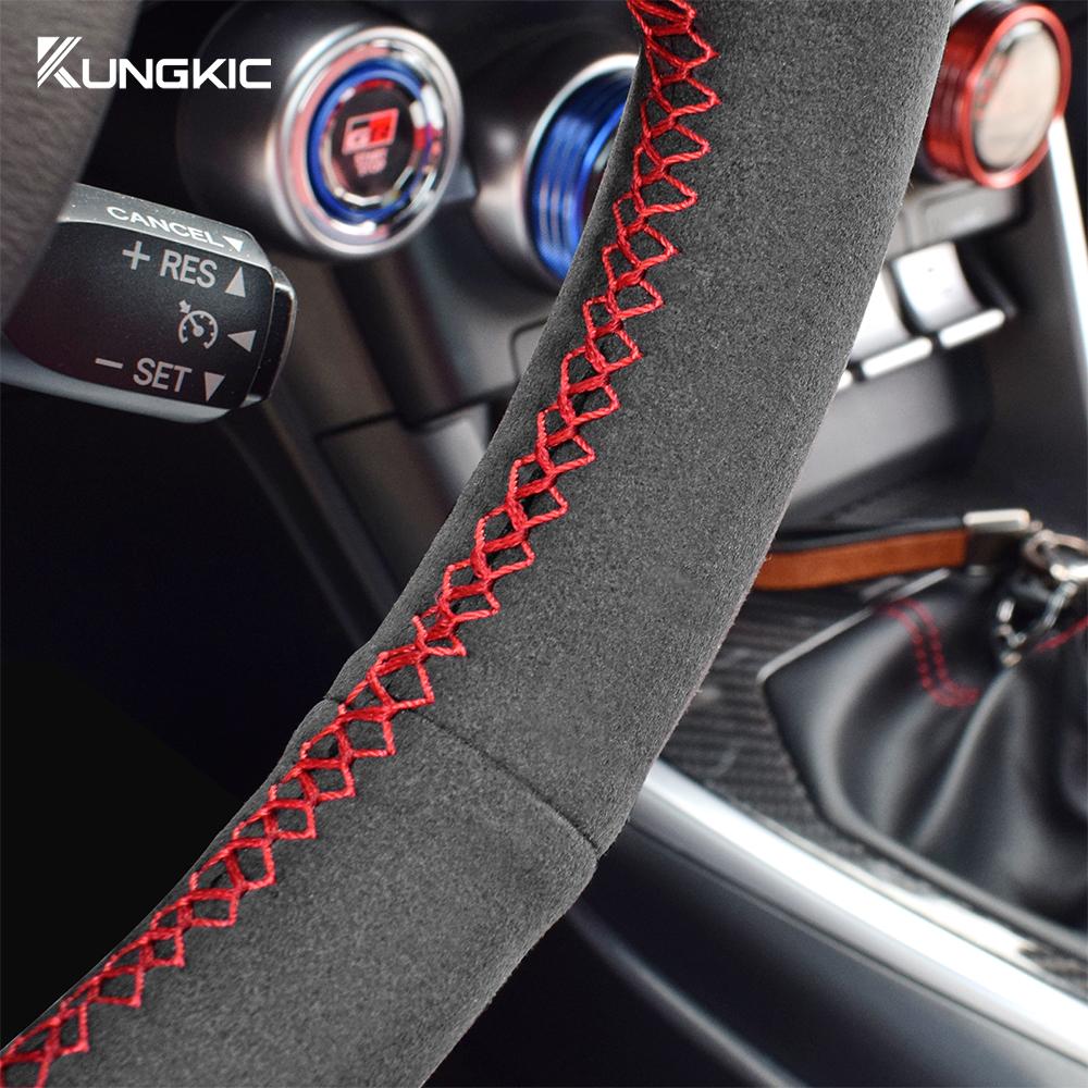 Interior Sticker Trim for Subaru BRZ Toyota GR86 2021-2025 Suede Steering Wheel Braid Panel