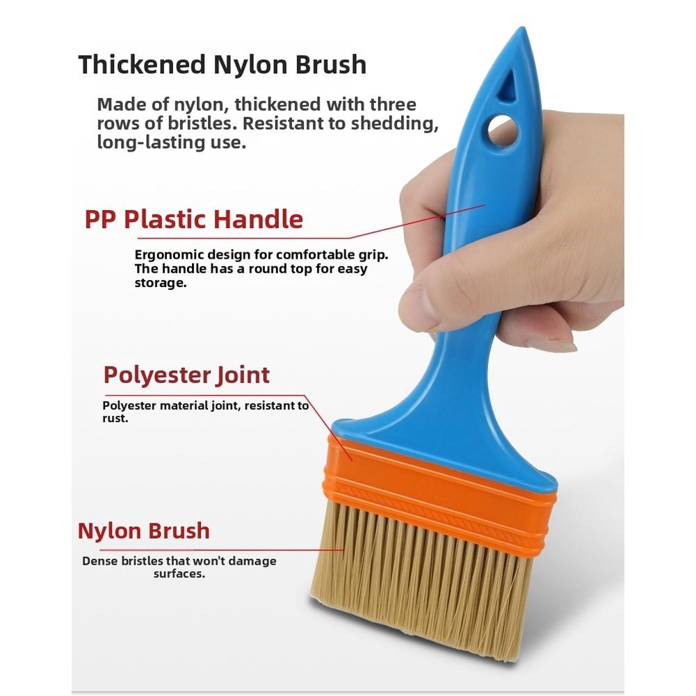 For Wall Painting Nylon Brush Paint Roller Kit Orange Comfortable Grip Nylon Brush Painting Tool Tape Included