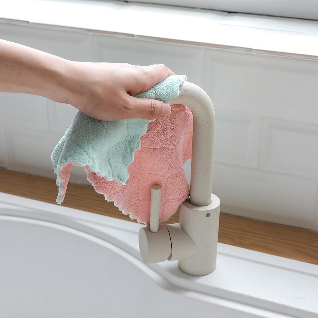 2Pcs Nonstick Oil Coral Velvet Hanging Hand Towels Kitchen DishcloutMöbel & Wohnen, Kochen & Genießen, Küchenhelfer!