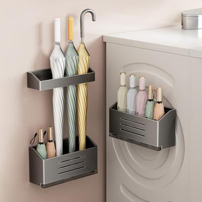 Magnetischer Regenschirmhalter Robuste Ausführung Ohne Bohren Home Office Flur Wandhalter Klappbar Langer Regenschirm Organizer Hängegestell