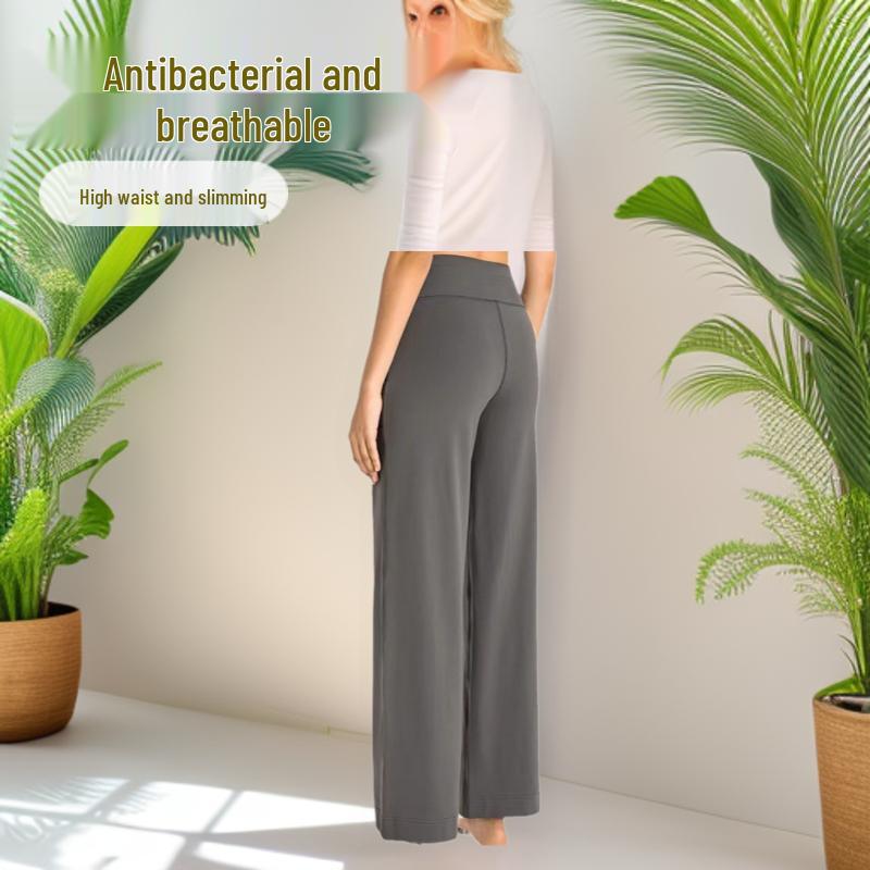 LULU ZGLY Antibakterielle High-Waist Weitbein-Yogahose - Nude-Gefühl, Elastische Fitness- & Lauf-Langhose für Damen im Herbst.