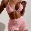 Classic Womens Polyester Bikini Swimsuit With Mesh Panels For Water Sports