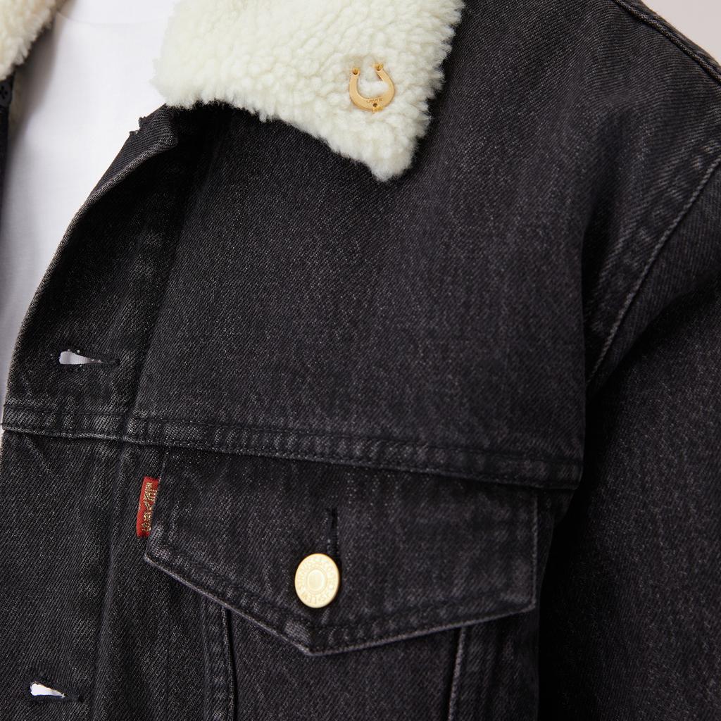 Levis Year Of The Horse Limited Edition Fleece Lined Japanese Style Warm Lock Temperature Faux Shearling Denim Jacket Unisex Jacket 006P8-0000