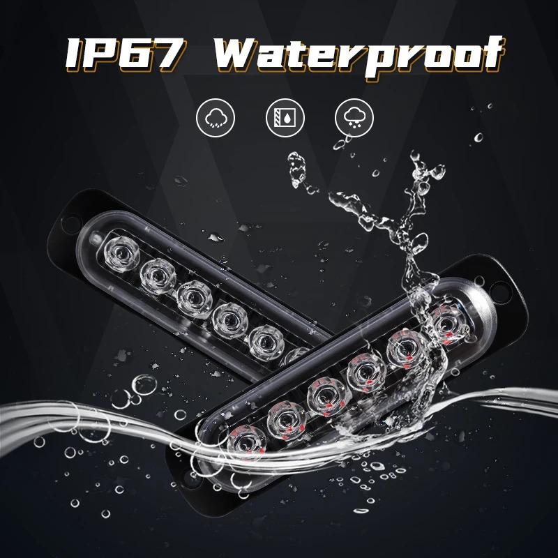 4PCS Grill Car LED Light Strobe Red Blue Emergency Remote Wireless Control Flash Signal Fireman Beacon Warning Lamp Yellow White