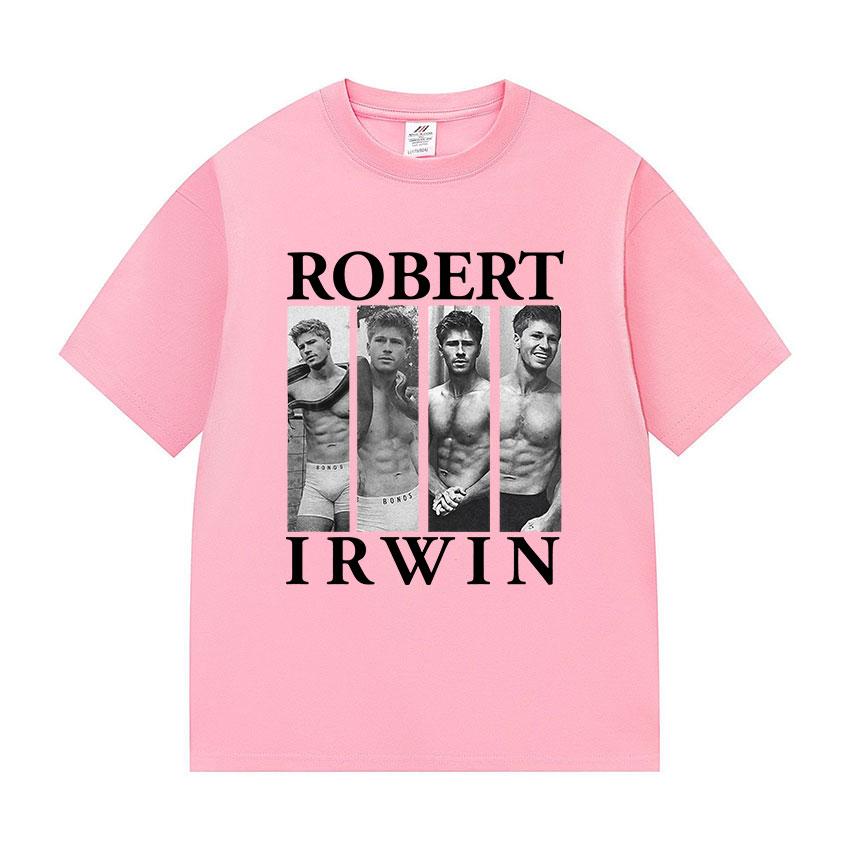 Klassisches Robert Irwin Wildlife Zoo Grafik T-Shirt Herren Vintage Mode Kurzarm T-Shirts Mann 100% Baumwolle T-Shirt Streetwear