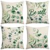 New Summer Pillow Case Eucalyptus Leaf Plant Print Pillow Decorative Sofa Bedside Backrest Pillow Case