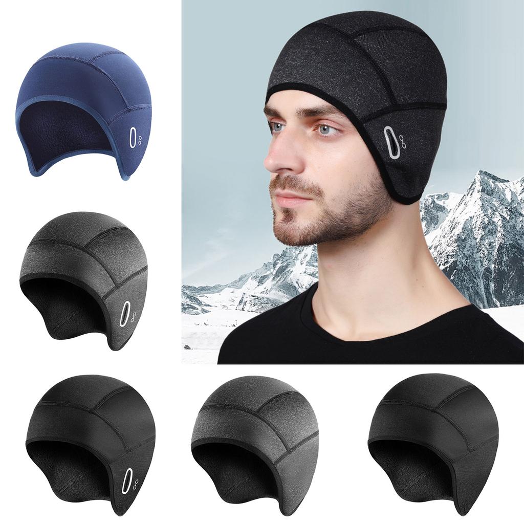 Unisex Cycling Beanie With Face Mask Warm Breathable Helmets Liner For Biking And Skiing Riding In Winter Cold Weather