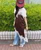 WC Asymmetrical Hem Satin Camisole Dress F Brown [WEGO] Women's
