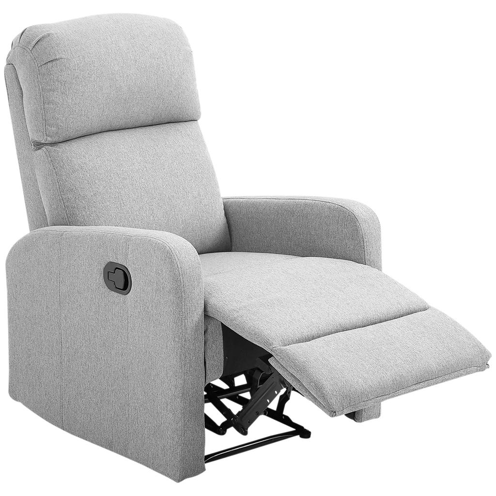Reclining Relax Armchair Up To 168 Degrees With Footrest 67x83x107 Cm Gray