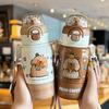 Capybara Drink Water Cup Cartoon Water Bottle 520/540/700/400ML Drink Tumbler with Straw Strap Portable Thermos Mug for Boy Girl
