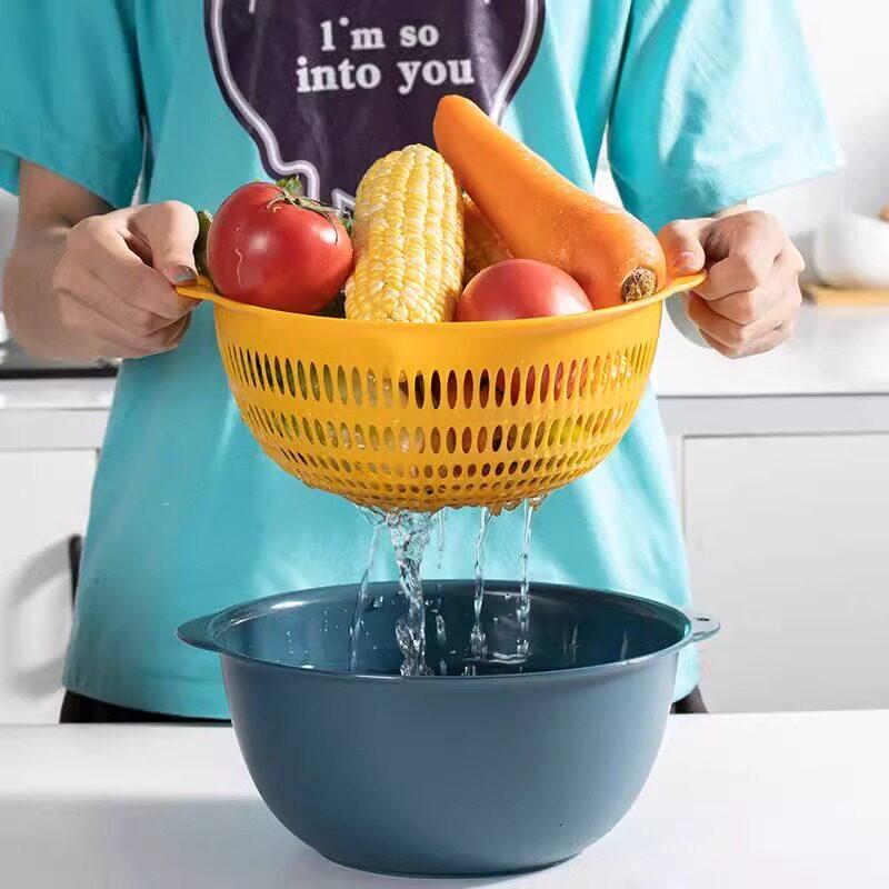 Multifunctional Double-Layer Kitchen Drain Basket Set