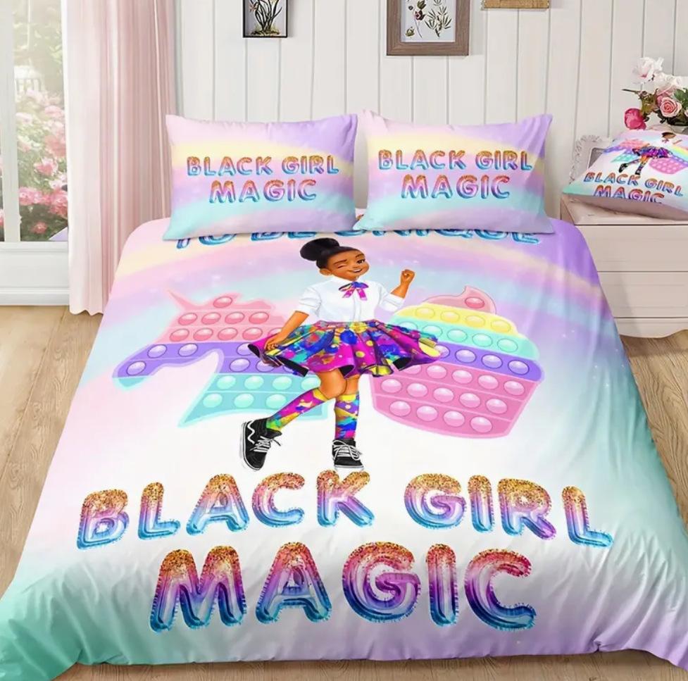 Bedding Digital Printing Three-Piece Set African Girl Pattern Printing Quilt Cover Home Textile Batch