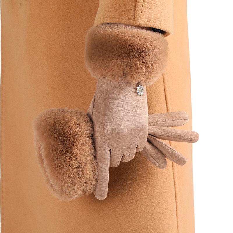 Gloves For Women In Autumn And Winter  Thickened With Velvet For Warmth