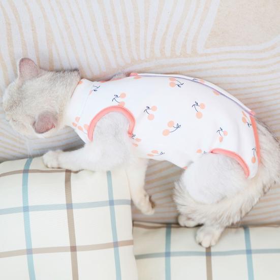 Yousheng Pet Surgery Recovery Suit Cute Pattern Prevent Bite/Lick Milk Fiber Fabric Thicken Pet Dog Cat Neutering Suit for Home