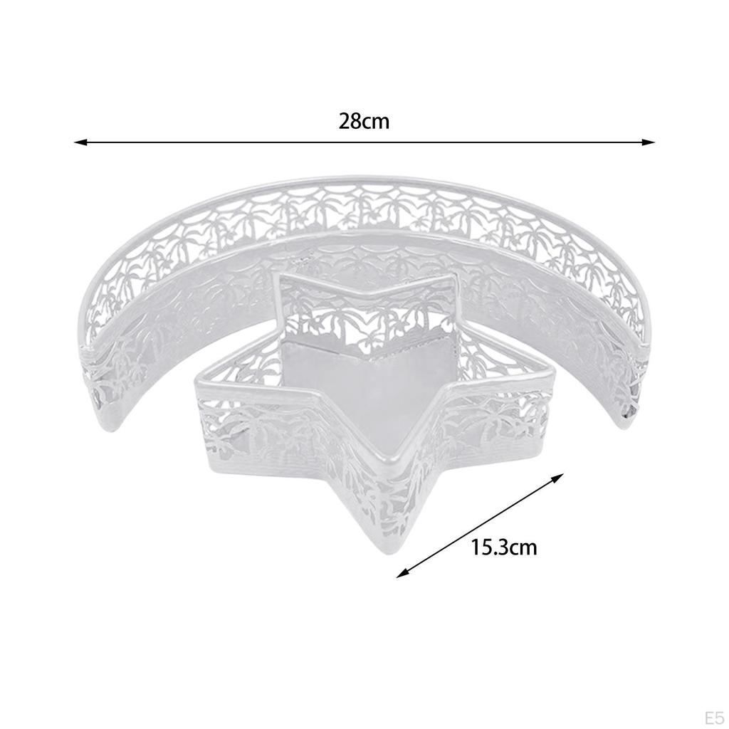 2 Pcs Ramadan Dessert Display Tray Food Storage Containers Iron Decorative Table Centerpieces Trays