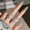 2026 French Gentle Style Internet Celebrity Pearl Bow Full Diamond Light Luxury Ring for Women's Unique Niche High-end Ring