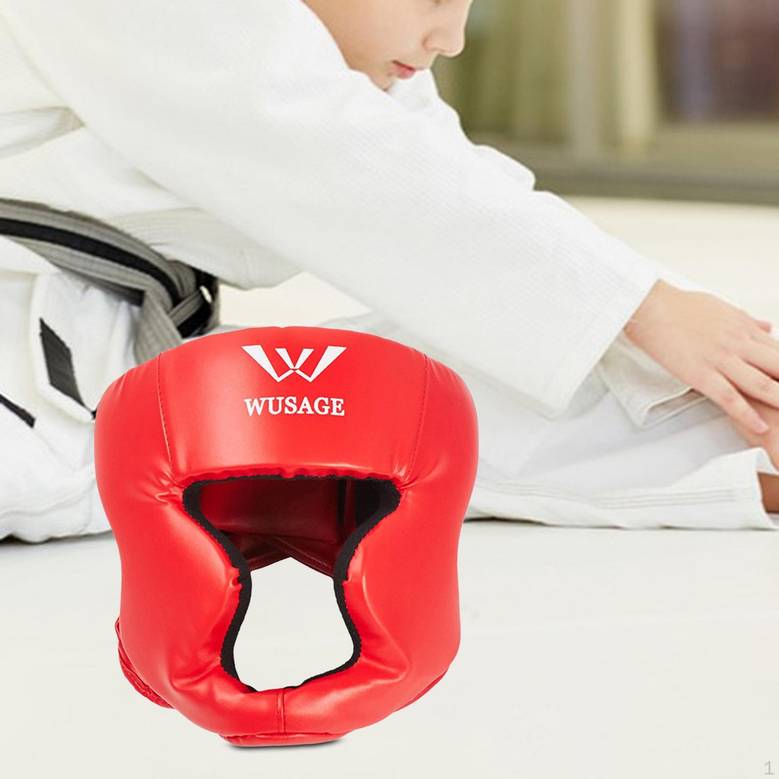 

Головной убор для бокса, дышащая защитная крышка из искусственной кожи для тхэквондо Red Small