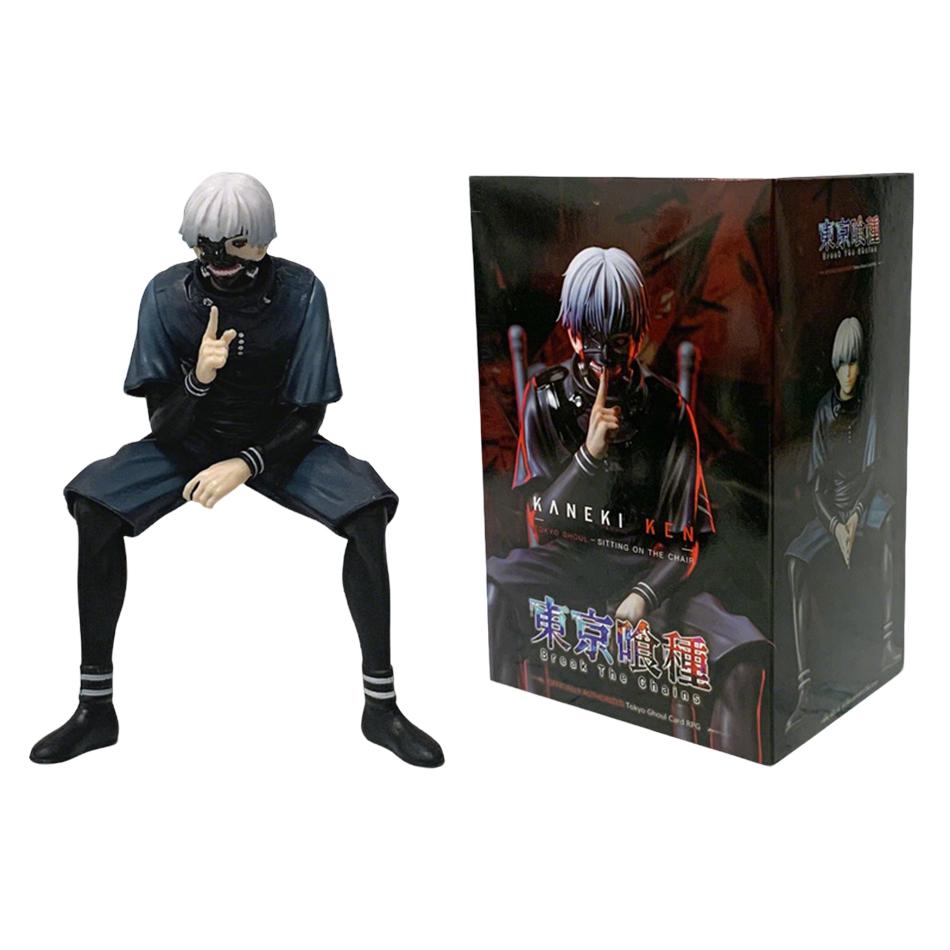 Ken Kaneki Sitting Figure Tokyo Ghoul Replaceable Double Head Double Arms Statue With Base Anime Model Toy Deco Boy Gift