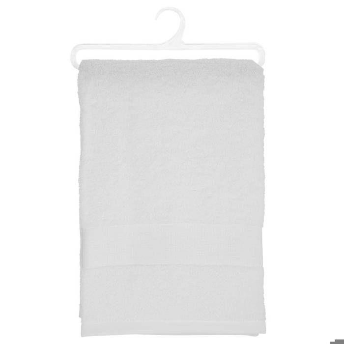 Drap de bain "Essentiel" coton blanc 100x150cm - Atmosphera createur d'interieur