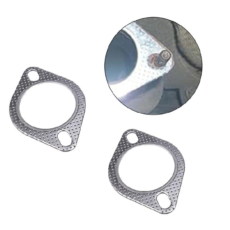 2Pcs Universals Exhaust Pipe Gasket with Two Holes Exhaust Downpipe Flange Automobile Parts Easy to Installation