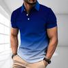 Casual Essential! Geometric Print Short Sleeve Polo Shirt for Men