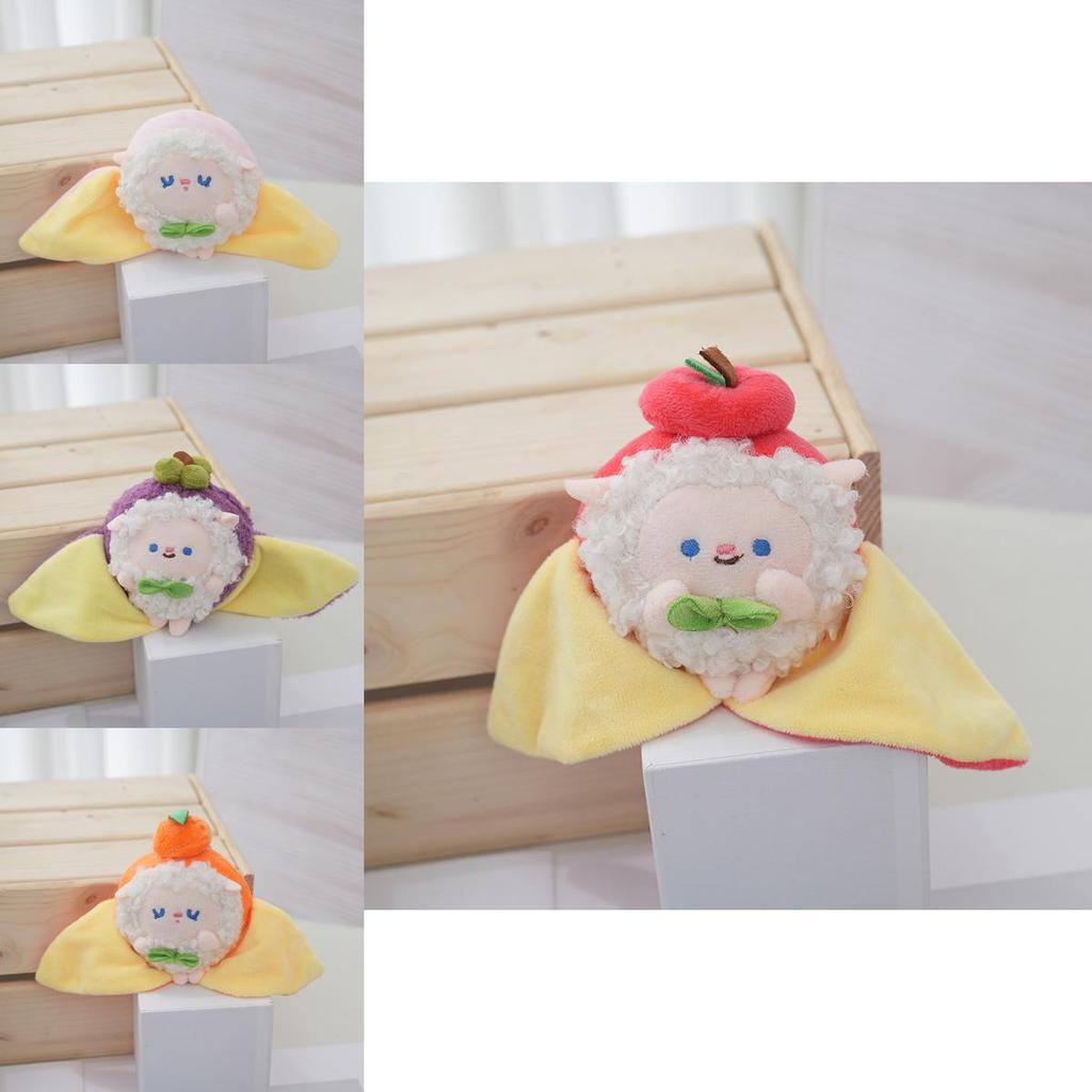 Delightful Plush Magnetic Keychain Doll Colorful Fruit Design Perfect For Giving Gift
