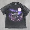 Vintage 90er Jahre Florales Wolf Grafik-T-Shirt, Vollmond Wildnishemd, Rustikales Outdoor-Tierliebhabergeschenk, 2000er Wolfsgeschenk, Wildtier Natur Oberteil